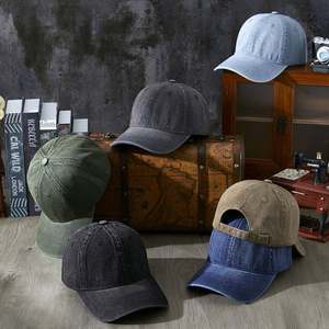 Gorra de Béisbol de Mezclilla Lavable, Estilo Retro, Suave, Transpirable, Impermeable, de 6 Paneles, Unisex, Protección Solar y Contra el Viento, Nueva Temporada Primavera-Verano - Product Image 1