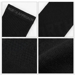 Black Crew <b>Socks</b> Solid Color Breathable Knitted for Adults Casual Wear - Product Image 4
