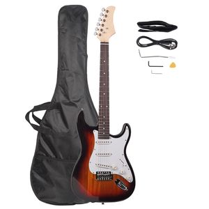 Guitare électrique couleur coucher de soleil avec touche en palissandre, 39 pouces, dos et éclisses en acajou, 6 cordes, pour débutants et voyage - Product Image 2