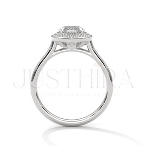 Marquise Cut Moissanite Diamond Ring 2.70 TC Vintage Halo 14k White Gold Cathedral Band Pave Bridge Engagement Ring <b>Gift</b> For Her - Product Image 2