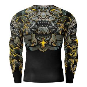Polyester Spandex ODM Customized High Quality Breathable Short Sleeve Rash Guard for Men-BJJ <b>Surfing</b> Diving Sportswear - Product Image 4
