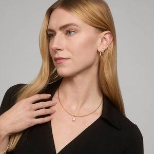 Collar <b>Necklace</b> With Bezel Set 2 CTW Pear Shaped Lab-Grown Diamond In Yellow Gold - Product Image 4