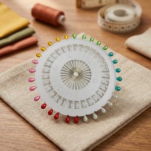 AA0042 Pearl Head Pins | Pearl Head Pins <b>Set</b> with Colorful Heads for <b>Sewing</b> Quilting Craft Projects Portable Plastic Pin Wheel - Product Image 5