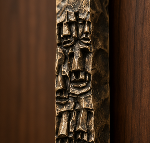 Tirador de Puerta Tallado Ornamentado con Acabado Bronce Antiguo, Manija Larga Texturizada para Gabinete, Herraje Decorativo para Muebles de Interiores de Lujo - Product Image 2