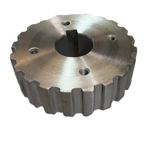 Poulie de distribution 21T T10 AT10 AT5 AT20 HTD, largeur de courroie 15 mm, axe à blocage sans clé, matériau en acier, bride montée, noirodisé EN8 - Product Image 2