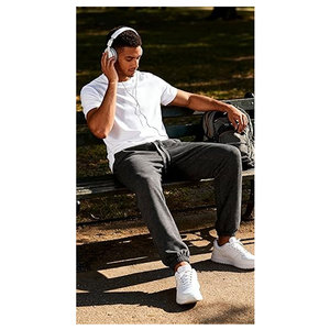 Men's Canvas Fleece Elastic Bottom Sweatpants Sherpa Lined Joggers Winter Warm Pockets Comfortable Casual Lounge <b>Pants</b> - Product Image 3