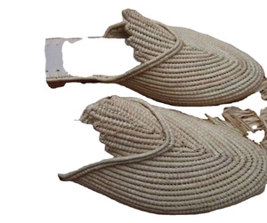 Moroccan Handmade <b>Shoes</b> Made of Natural Raffia, and Soles Real Coustmized Natural Raffia slippers - Product Image 1