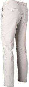 Men's Beige Cotton <b>Canvas</b> Straight Fit Trousers Mid Waist Button Fly Smart Casual Autumn Breathable Anti-Wrinkle Knitted Fabric - Product Image 3