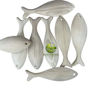 Corturas de Madera de Peces Hechas a Mano, Artesanía de Madera Pulida, para Pintar, Manualidades para Niños, Juguete Montessori, Temática Oceánica, Varios Tamaños, Decoración para Colgar en la Pared - Product Image 2