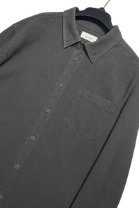 Camisa de sarga de algodón con logotipo personalizado de alta calidad, camisa de trabajo teñida lisa de algodón peinado de peso medio - Product Image 4