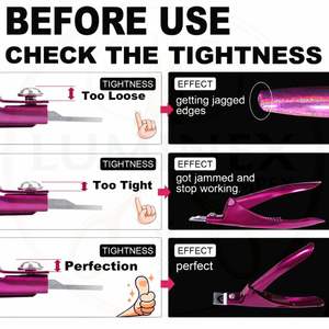 Cortauñas Ajustables Premium LUMINEX IMPEX Rojo Violeta con Imanes y Medidores para Herramientas de Perforación Corporal de Acero Inoxidable - Product Image 6