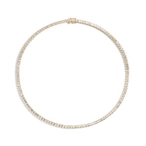 สร้อยคอเพชรทรงเทนนิส 11.5 กะรัต ฝังแบบ Bezel-Set ทองคำชมพู ได้รับการรับรองจาก IGI สำหรับงานหมั้นและงานแต่งงาน - Product Image 1