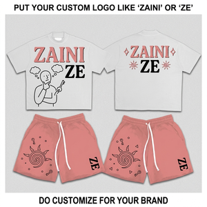 เสื้อยืดสีขาว ZAINI Soft 220 GSM ผ้าเจอร์ซีย์โพลีเอสเตอร์ 100% ชุดกางเกงขาสั้นสีคอรัล ปักโลโก้ตามสั่ง ระบายอากาศได้ดี คอกลม สวมใส่สบาย เหมาะสำหรับฤดูร้อน - Product Image 1