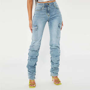 กางเกงยีนส์ทรงสกินนี่เอวต่ำสำหรับผู้หญิง คุณภาพสูง ราคาประหยัด ผ้าฝ้ายเนื้อนุ่ม ระบายอากาศได้ดี เป็นมิตรต่อสิ่งแวดล้อม เหมาะสำหรับใส่ในช่วงฤดูร้อน สไตล์สตรีทแฟชั่น - Product Image 1