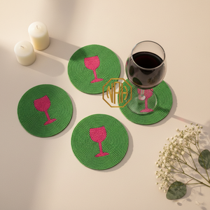 2026 New Arrival Modern Eco-Friendly Beaded Evil Eye <b>Coaster</b> for Parties Weddings and Home <b>Table</b> Decor - Product Image 2