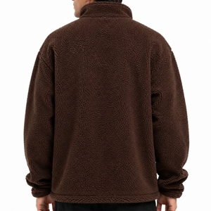 Men's Sherpa <b>Fleece</b> <b>Jacket</b> Full Zip Collar Stand Collar Casual Winter Outerwear <b>Lined</b> Loose Fit Fabric For Men Sherpa <b>Jacket</b> - Product Image 2