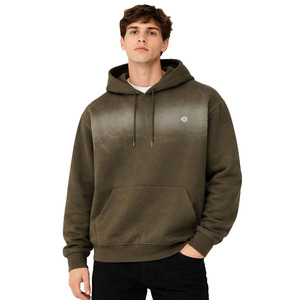 Heavyweight Gradient Wash Cotton Fleece Hoodies for <b>Men</b> Oversized Streetwear <b>Pullover</b> Custom Logo Thick Fabric Bulk Production - Product Image 1