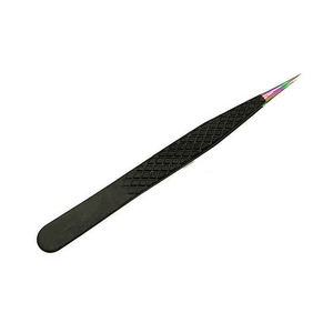 Pince à épiler de précision en acier inoxydable RABIA MIRAAL INDUSTRIES, 10 mm, pointe lisse, revêtement noir, outil de maquillage professionnel - Product Image 4