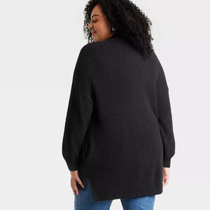 Cárdigan Negro Oversize de Punto para Mujer, Diseño Casual Holgado, Servicio OEM, Venta al por Mayor - Product Image 3