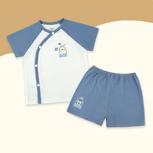 Conjunto Unisex para Bebé ALB01, Diseño de Dibujos Animados, Manga Corta, Botones Laterales, Tejido de Punto Transpirable, 95% Modal, 5% Elastano, Vietnam - Product Image 2