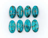 Cabochons ovales en turquoise bleue de qualité supérieure, 12*8 mm, 16*8 mm, pour la fabrication de bijoux naturels, prix de gros, percés directement