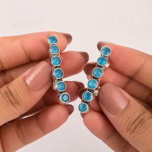 Wholesale Classic Oxidized Silver Charm <b>Earrings</b> Bulk Supplier Zircon Stones Imitation Pearl Bell Shape Antique Finish Women - Product Image 5