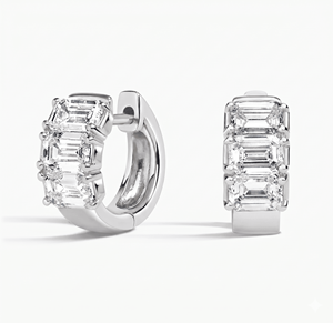 <b>Hoops</b> Earrings Diamond Earrings Gold and <b>Silver</b> Earrings Lab Grown Diamonds Earrings <b>Hoops</b> Fine Jewelry for Women - Product Image 2