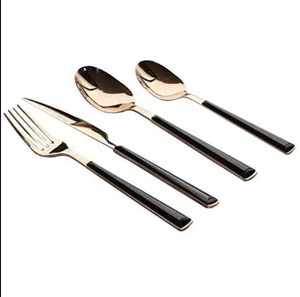 Juego de Cubiertos Modernos para el Hogar, Vajilla, Cucharas, Cuchillos y Tenedores de Acero Inoxidable Dorado, Juego de 4 Piezas para Mesa - Product Image 2