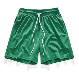 Shorts de sport en mesh, tissu respirant, coupe confortable et extensible, idéal pour l'entraînement, la course à pied et le fitness. - Product Image 1