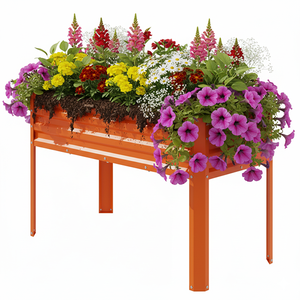 Lit de jardin surélevé d'extérieur avec pieds détachables-Jardinière en métal pour patio, balcon et jardin - Product Image 3