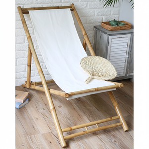 Silla de Playa Plegable de Bambú de Estilo Moderno - Muebles de Exterior Cómodos para Villa, Parque, Jardín y Hotel - Product Image 1