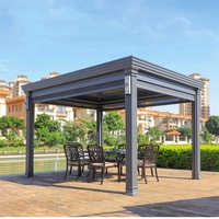 Pergola bioclimatique en aluminium motorisée automatique imperméable autoportante pour jardin