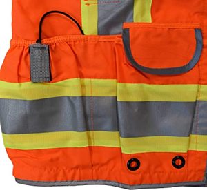 Chaleco de Seguridad de Alta Visibilidad con Franjas Reflectantes Naranjas, Múltiples Bolsillos, Poliéster, Uniforme de Trabajo para Hombre, para Todas las Estaciones, Uso de Guardia - Product Image 4