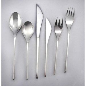 Juego de Cubiertos de Acero Inoxidable Plateado con Diseño de Mango Único Hecho a Mano, Estilo Moderno, para Restaurante, Boda, Hogar, Hotel - Product Image 2