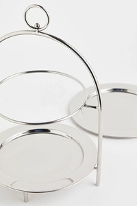Top Arrival Three Tier Metal <b>Serving</b> Tray Stand Polished Gold Plant Design Glam Party Dessert Display - Product Image 2
