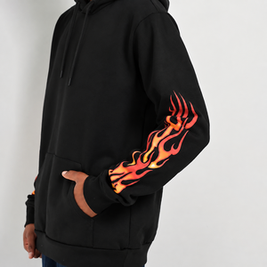 Men's 100% Cotton Pullover Fleece Breathable Eco-Friendly Windproof Hoodie Winter Basic Pocket Design High Quality Rhinestone - Product Image 6