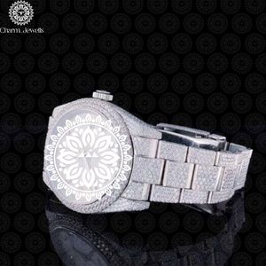 Charm_Jewells Montre à quartz analogique ronde de luxe pour femme, bracelet en acier inoxydable, 38 mm, fermoir pliant lumineux - Product Image 1
