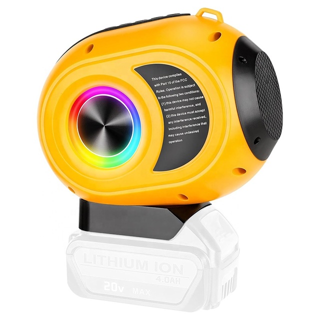Wireless Bluetooth Speaker for DeWalts 20v Battery BT5.3, AUX TF Powered Stereo Cordless Bluetooth Speaker Wireless for Party