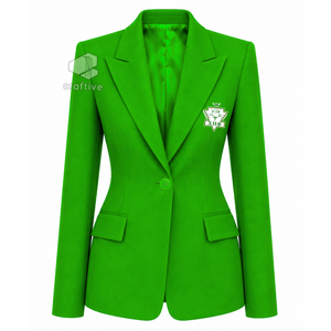 Blazer de Mujer Chi Eta Phi con Botones, Solapa con Muescas Bordadas, Traje de Oficina Elegante, Chaqueta Formal para el Trabajo - Product Image 1