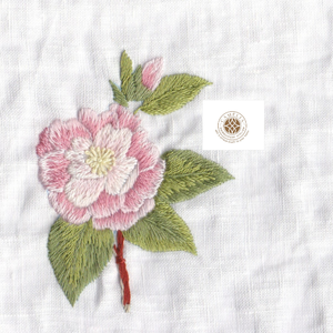 Serviette en lin brodée de fleurs de pivoine, tissu doux et résistant, élégance rustique pour table de mariage, décoration de fête du thé - Product Image 3