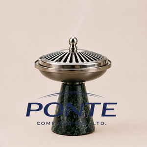 Quemador de Bakhoor Árabe con Base de Metal y Mármol, Estilo Moderno de Oriente Medio, Mubkhar para Oud, Quemador de Incienso, Accesorios de Aromaterapia - Product Image 5