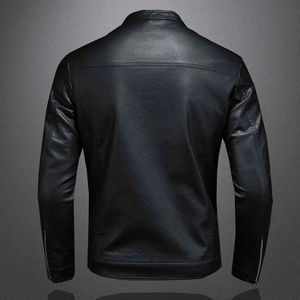 Chaqueta de Cuero para Hombre, Estilo Urbano, Resistente al Viento, Impermeable, con Cuello Alto y Logotipo Frontal, Última Llegada, Venta al Por Mayor - Product Image 4