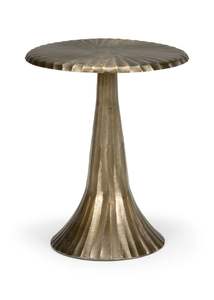 Mesa Auxiliar Redonda de Metal de Lujo con Base de Diseño para una Decoración Interior Elegante - Product Image 4