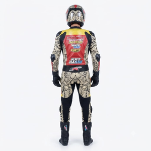 Combinaison de course premium Ramaha pour homme, 1 pièce, en cuir de vache véritable/cuir de kangourou, style MotoCP, combinaison de course sur circuit, niveau de protection 2 - Product Image 2