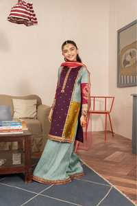 Trajes de tela de algodón bordados para niños / Salwar Kameez pakistaní a bajo precio al por mayor / Vestidos casuales para mujer de la India - Product Image 5