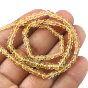 Cuentas de Cuarzo Limón Natural Facetadas en Forma de Rondelle de 4mm, Cornalina Naranja, Piedra de Nacimiento de Noviembre, para Fabricación de Joyas, Venta al Por Mayor - Product Image 2