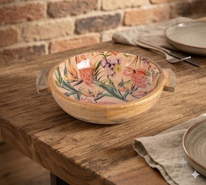Handmade Stainless Steel Bowl with Floral Design Polished Finish Non-Toxic & Dishwasher Safe for Food Serving and Home Decor - Product Image 1