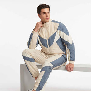 Custom Color Contrast <b>Nylon</b> Polyester Track Suit Full Zip Windbreaker Jacket Matching <b>Jogger</b> Pants Lightweight Two Piece - Product Image 5