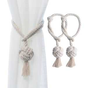 ที่รัดม่านเชือกฝ้ายแบบมีพู่คู่ เชือกไหมรัดม่าน ที่รัดม่านแบบโบโฮ - Product Image 4