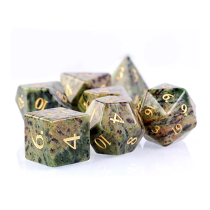 Dados de piedra de alta calidad, jaspe kiwi, cristal natural, piedras curativas de reiki, piedras grabadas, juego de dados personalizados, cristal vikingo - Product Image 6